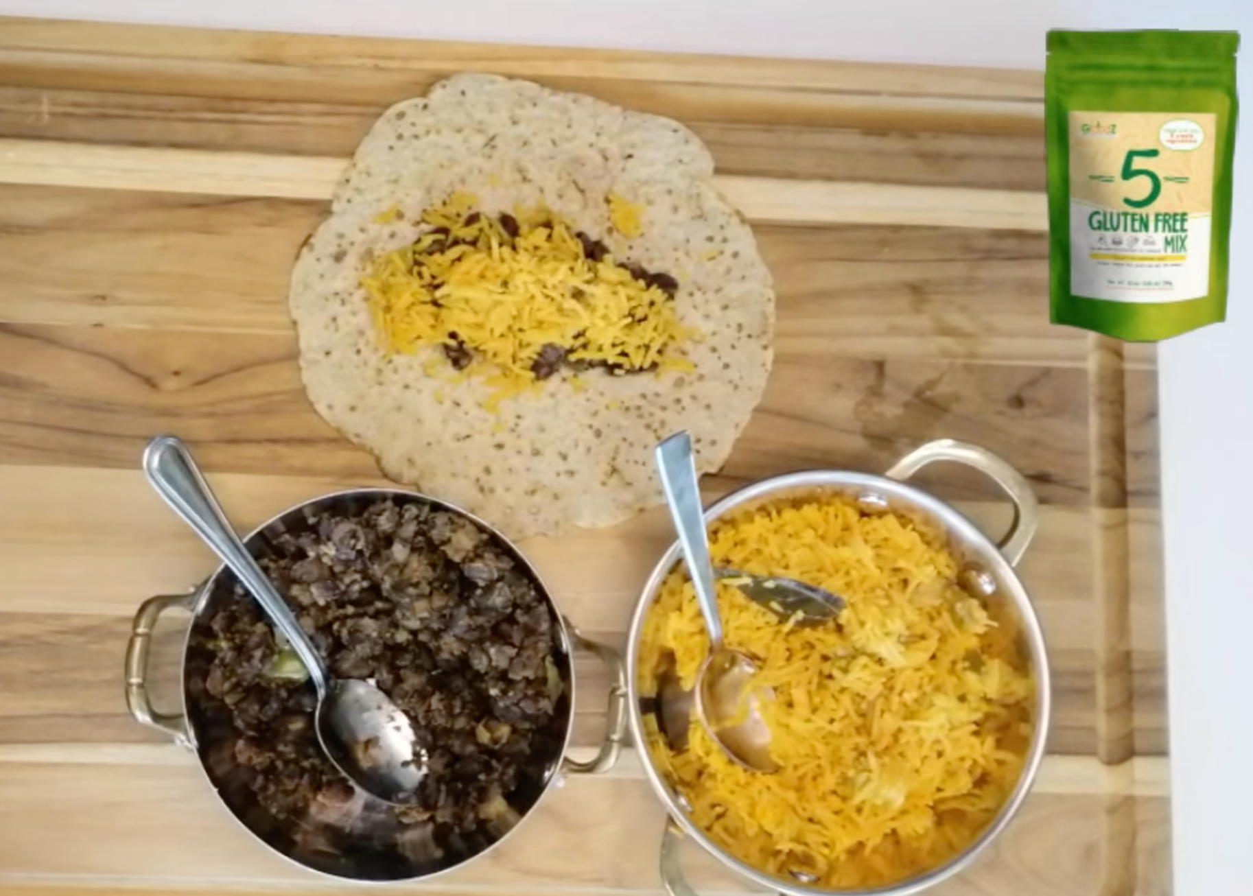 Mexican wrap using 5 Gluten free mix